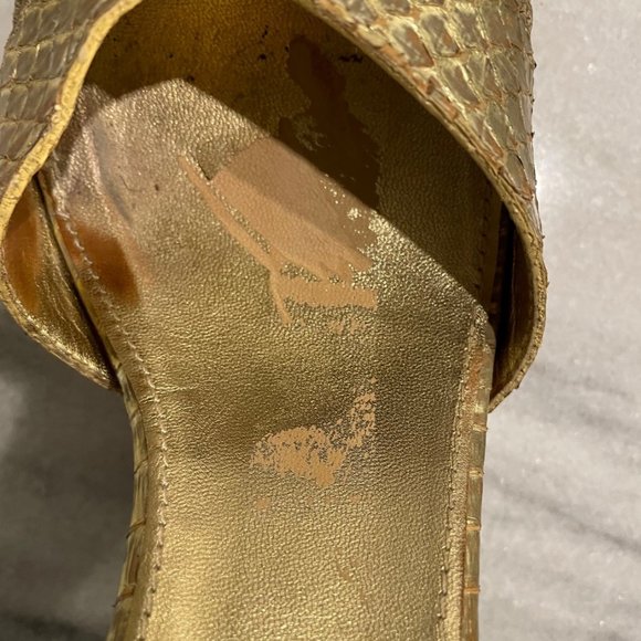 Prada Gold Python Studded Wood Sandal EURO Size 39 or US 8 - Picture 6 of 9